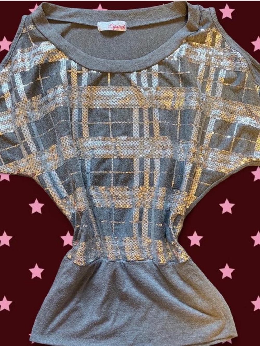 Y2K Silver Sequin Top